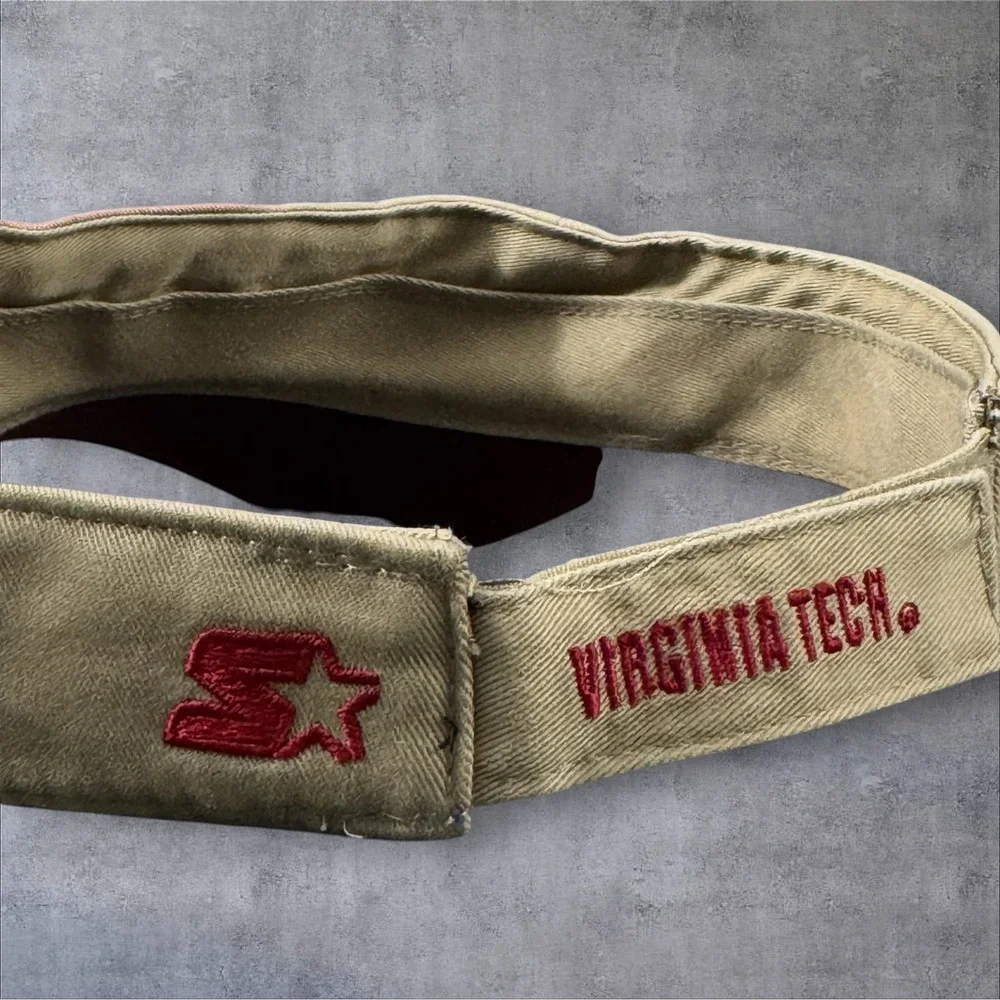 Starter Virginia Tech Hokies Visor Tan Embroidered Logo Adjustable Hat Licensed